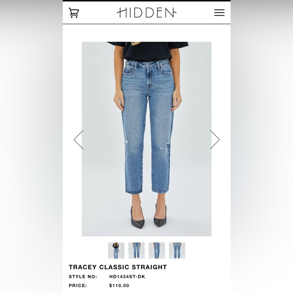 HIDDEN TRACEY CLASSIC STRAIGHT JEANS SIZE 29